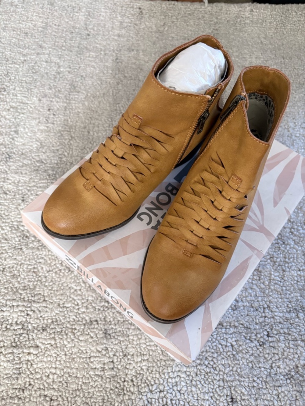 Billabong Gold Dust Woven Faux-Leather Ankle Booties
